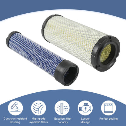 Solidspare 2 Set Air Filter For Kohler Kawasaki 2508301-S 2508304-S 11013-7020 11013-7019