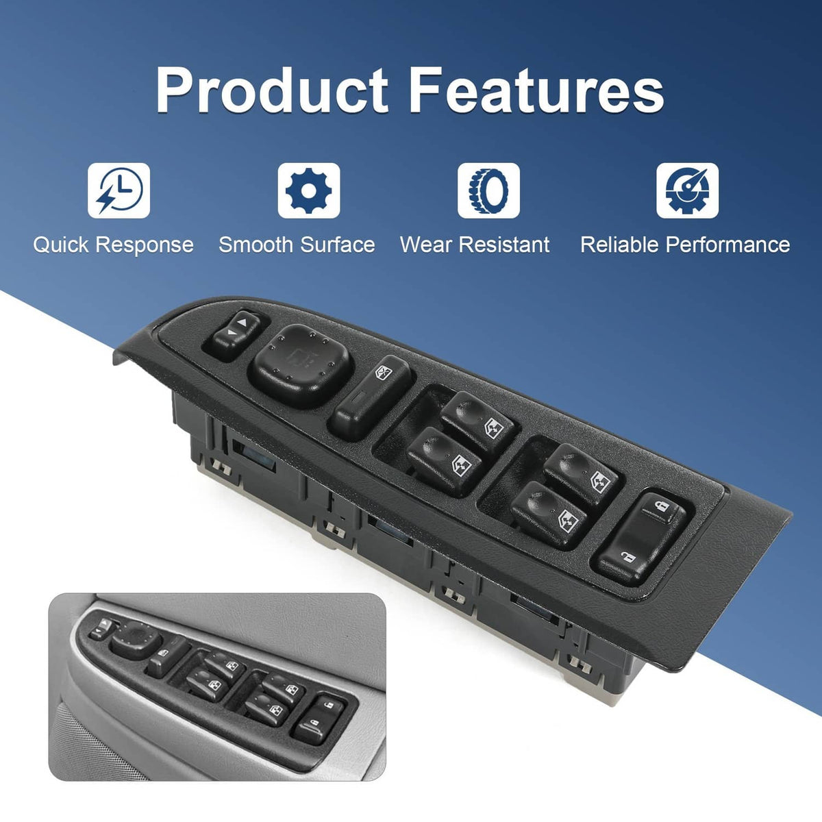 Solidspare Driver Side Window Switch 15883320 Fit 2003-2007 Chevy Cadillac Escalade GMC