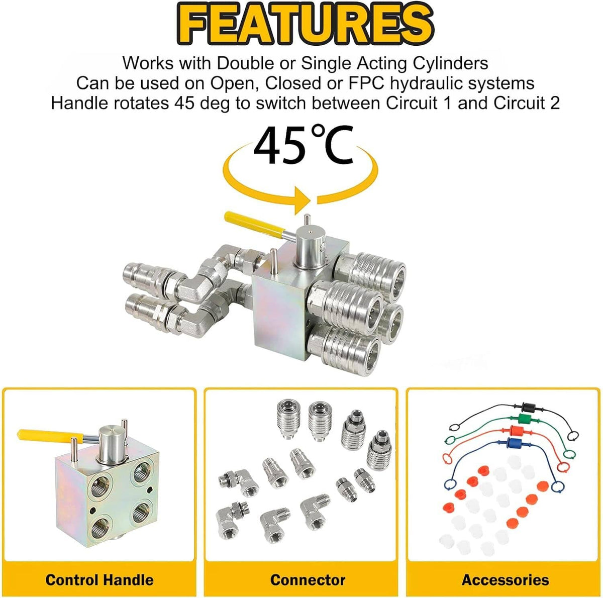 Solid Spare Manual Hydraulic Multiplier, SCV Splitter/Diverter Valver/ Couplers & Ag Fitting