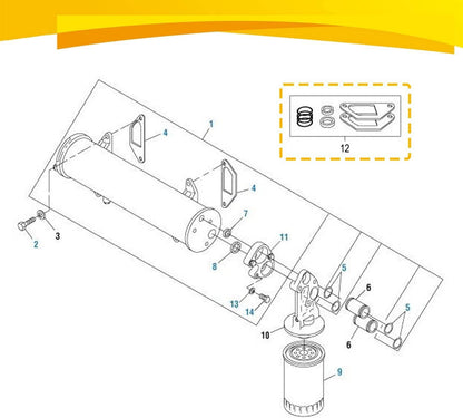 Solid Spare 431327 Oil Cooler Mounting Kit Gasket O-Rings for DT466 DT360 Engine #675513C1