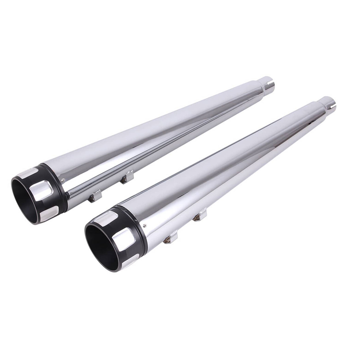 Solidspare 4" Megaphone Slip-Ons Exhaust Pipes Mufflers For Harley Electra Glide Road King