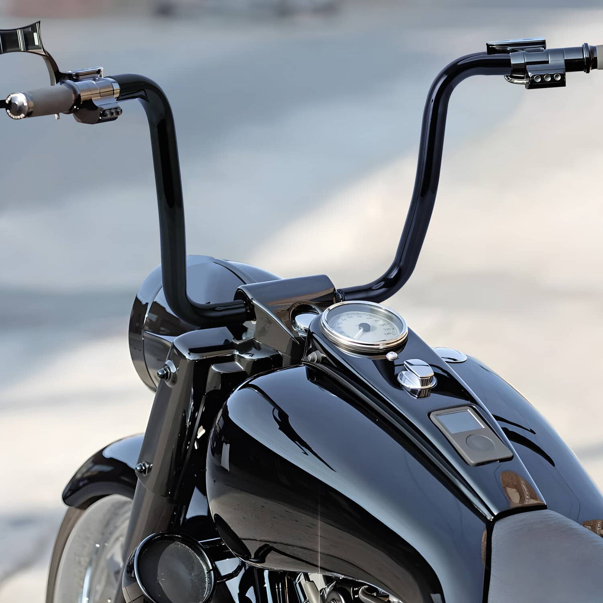 Solidspare 14" Rise 1-1/4" Ape Hanger Handlebar Black For Harley Softail FLST FXS Sportster