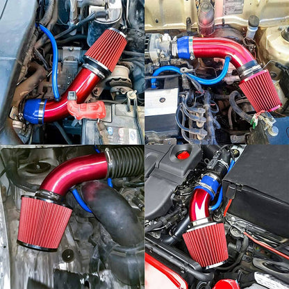 Solidspare 3"/76mm Car Cold Air Intake Filter Induction Kit Pipe Power Flow Hose System New