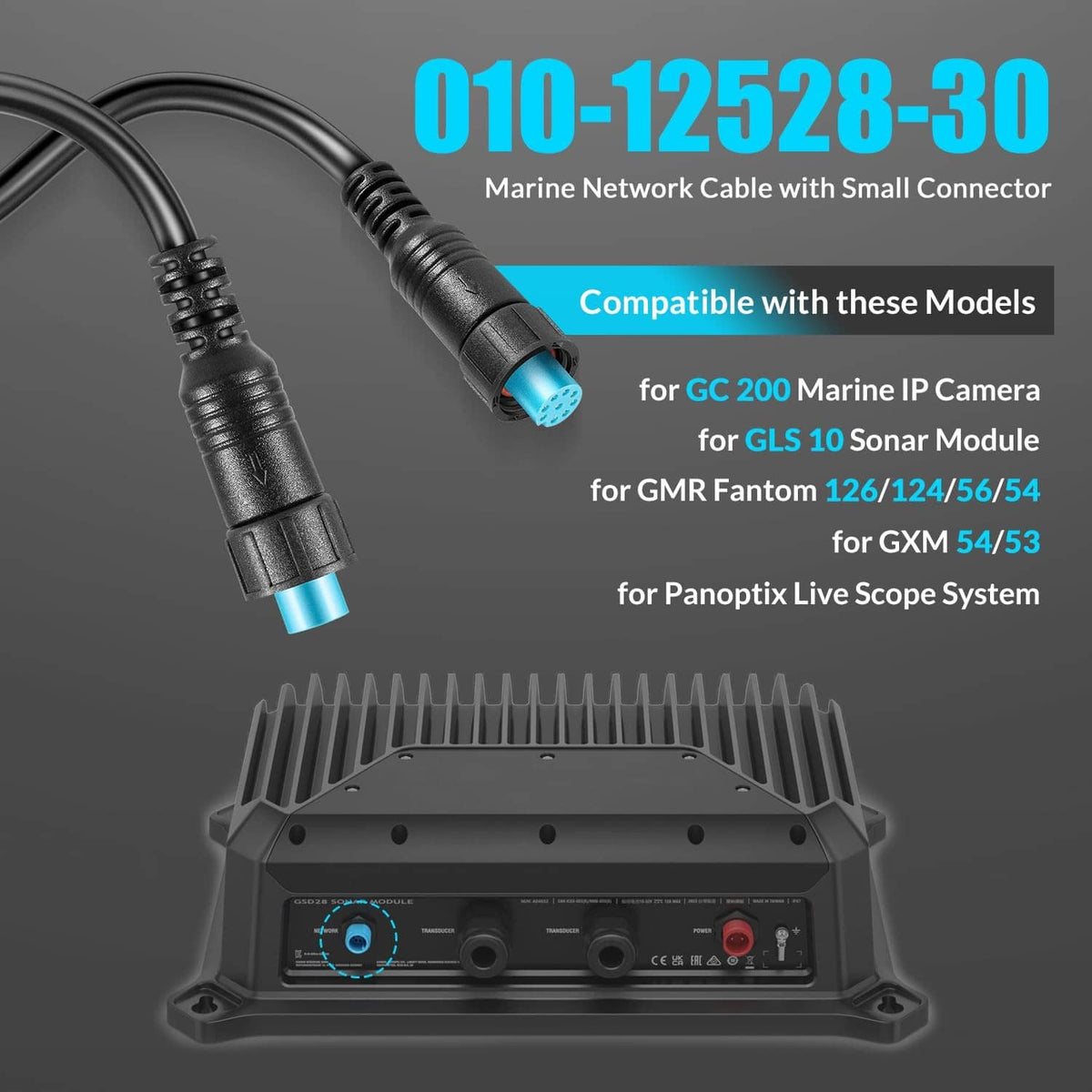 Solidspare 010-12528-30 Marine Network Cable 6.5 ft./2 m, Small Connector, for GLS 10