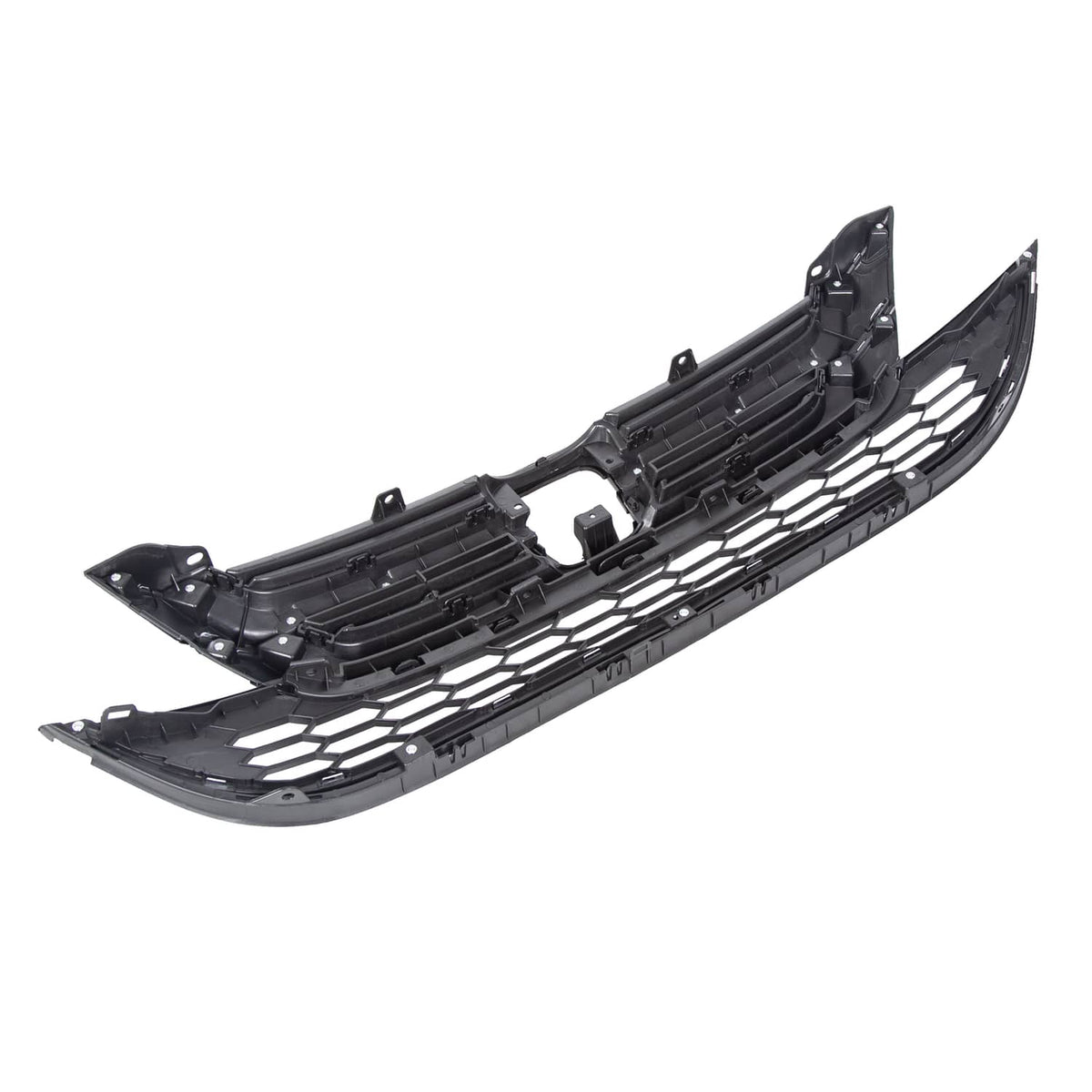 Solid Spare FOR HONDA CRV CR-V 2010 2011 FRONT BUMPER UPPER & LOWER GRILL GRILLE ABS CHROME