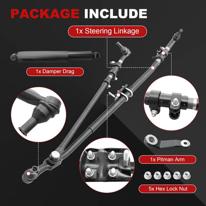 Solidspare Upgrade Steering Linkage Drag Link Tie Rod Kit For Dodge Ram 1500 2500 3500