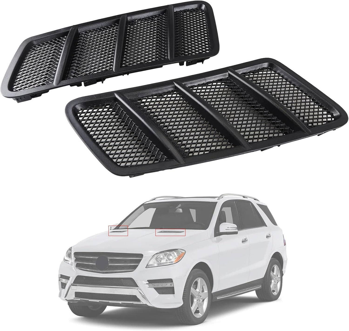 Solid Spare Left+Right Hood Air Vent Grill For Mercedes W166 GL ML350 12-15 1668800205