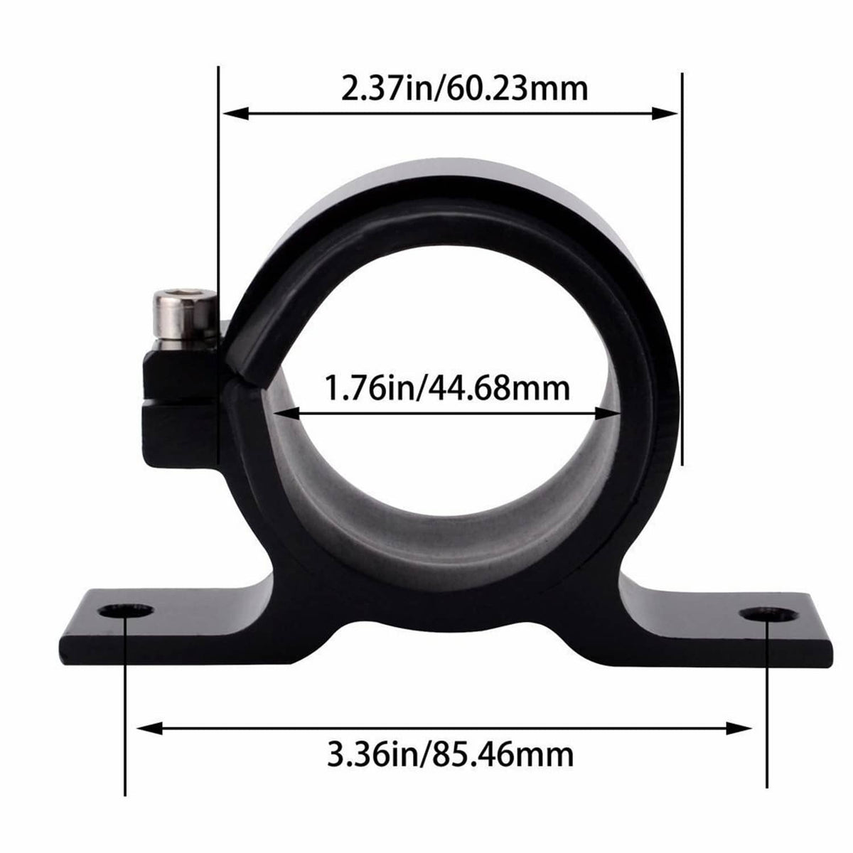 Solidspare 50mm Single Clamp Cradle Fuel Pump Bracket Fuel Filter Mounting Black US STOCK