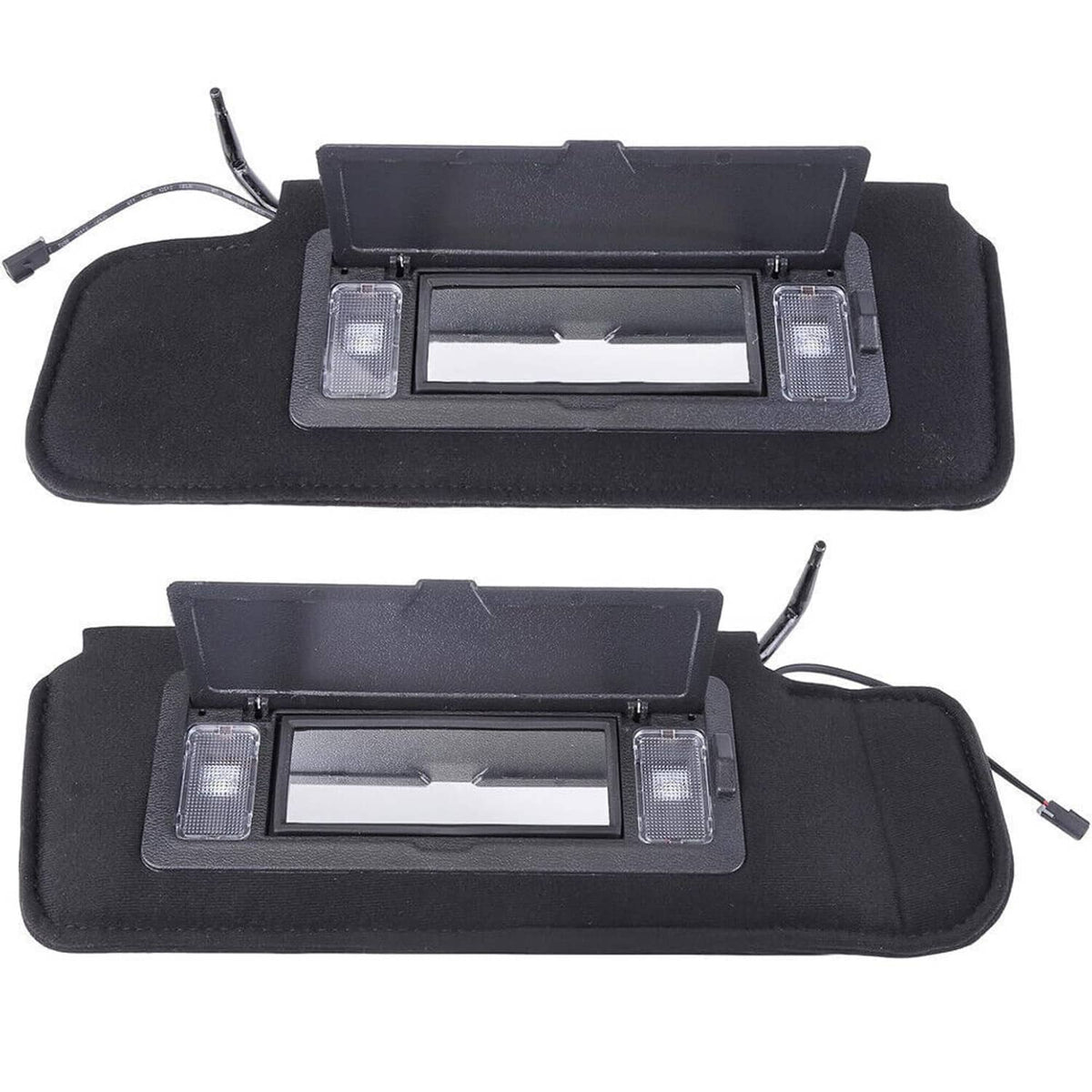 Solidspare Pair Sun visors w/Vanity Mirror & LED Light For 1984-1996 Chevy Corvette C4 5.7L