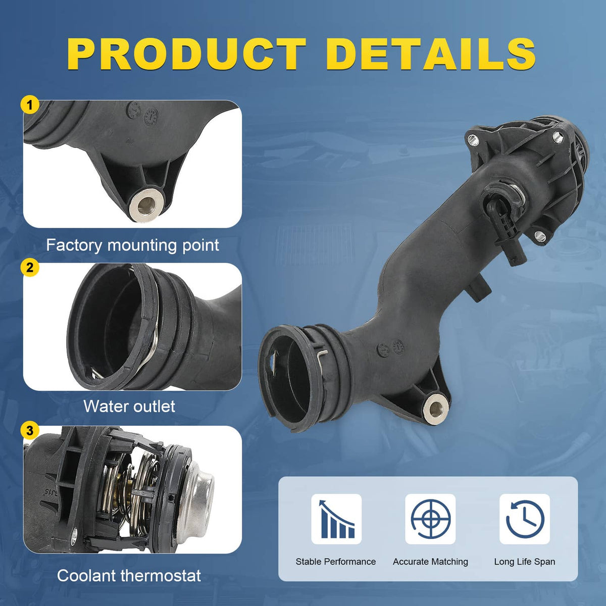 Solidspare Engine Coolant Thermostat Housing Fit Mercedes CLS550 GL450 CL550 2782000815