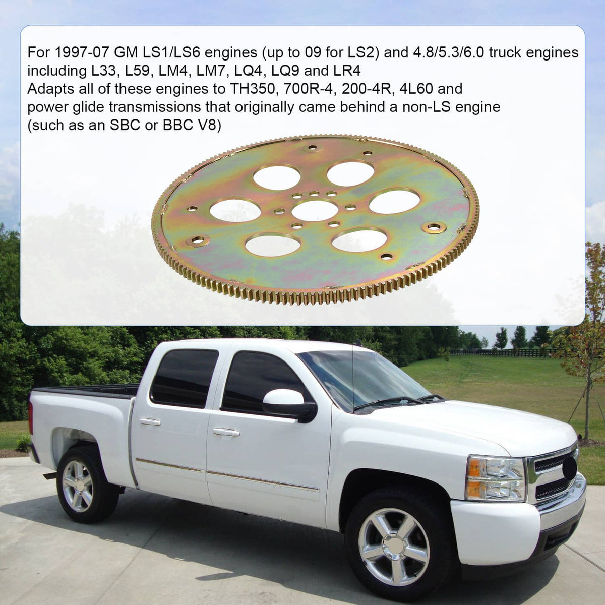 Solidspare Transmission Adapter Kit for Gen III GM LS V8 TH350 700R4 4.8L 5.3L 6.0L truck