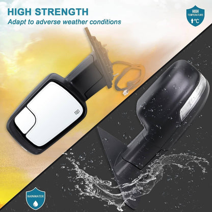 Solidspare Pair For 2019-2024 Ram 1500 Driver & Passenger Side Mirrors w/Heated Turn Signal