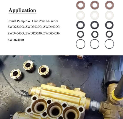 Solid Spare 5019006400 Packing Kit Seal Repair Kit for Comet Pump ZWD2530G ZWD3030G ZWD4030G