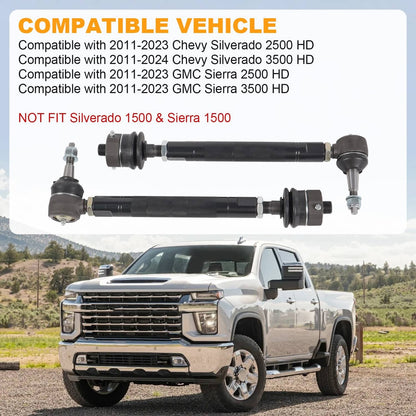 Solidspare Heavy Duty Tie Rod Ends Kit For Silverado Sierra 2500HD 3500HD 11-24 2K780101