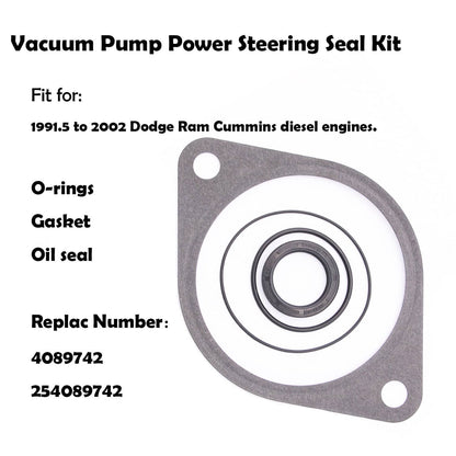 Solid Spare Vacuum Pump Power Steering Seal Kit For Dodge Ram 5.9L Diesel Cummins 4089742 US