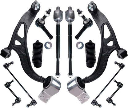 Solidspare 12Pcs Front Lower Control Arm Ball Joint Tie Rod End For 2011-2017 Ford Explorer
