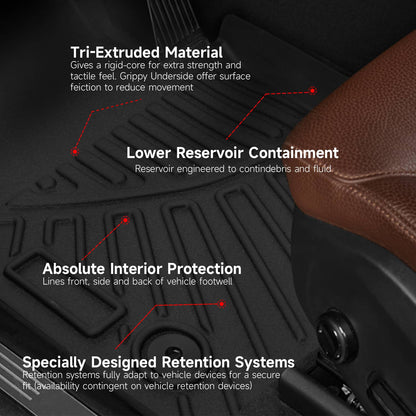 Solidspare Floor Mats for Chevrolet Chevy Colorado/GMC Canyon Crew Cab 2023-26 All Weather