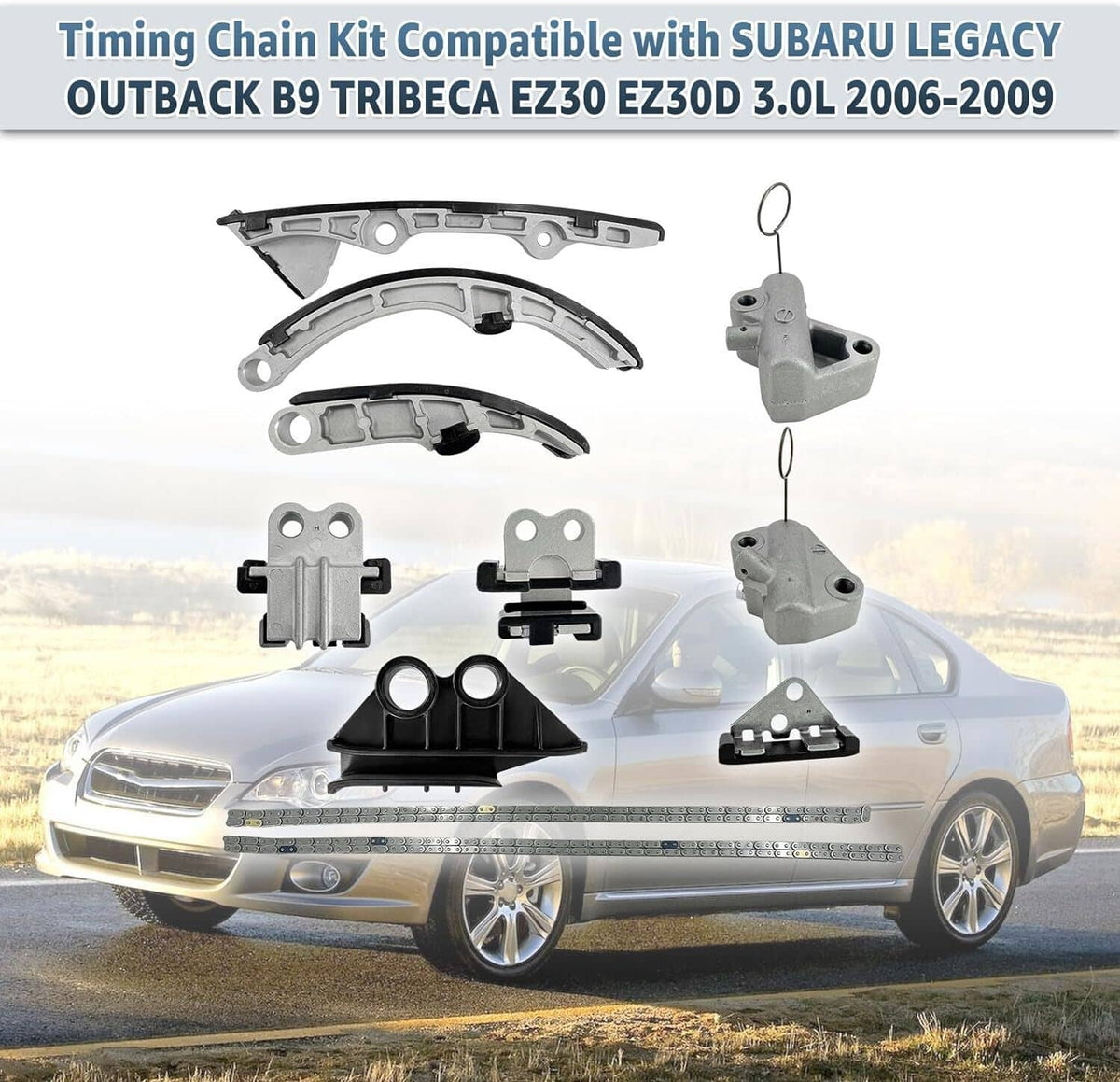 Solidspare Timing Chain Kit For 2006-2009 Subaru Legacy Outback B9 Tribeca EZ30D 3.0L