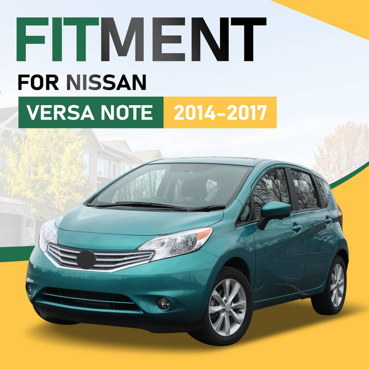 Solid Spare Grille For Nissan Versa Note 2014 2015 2016 Chrome Front Upper Bumper Grill