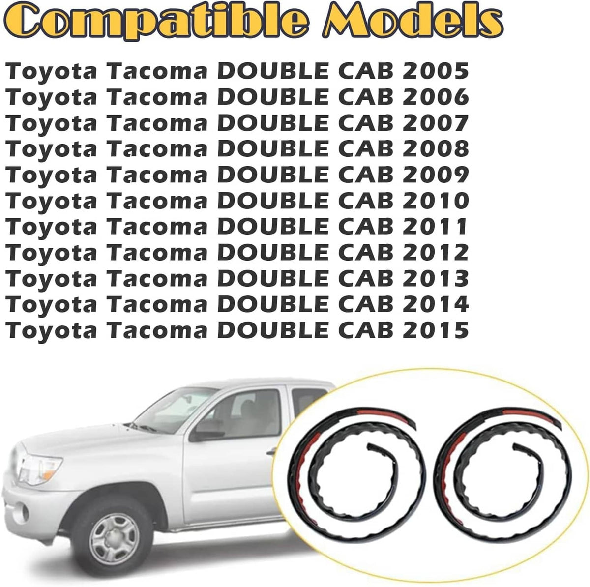 Solid Spare 2PCS ROOF DRIP MOLDING FOR 2005-2015 TOYOTA TACOMA DOUBLE CAB RH&LH 75551-04063