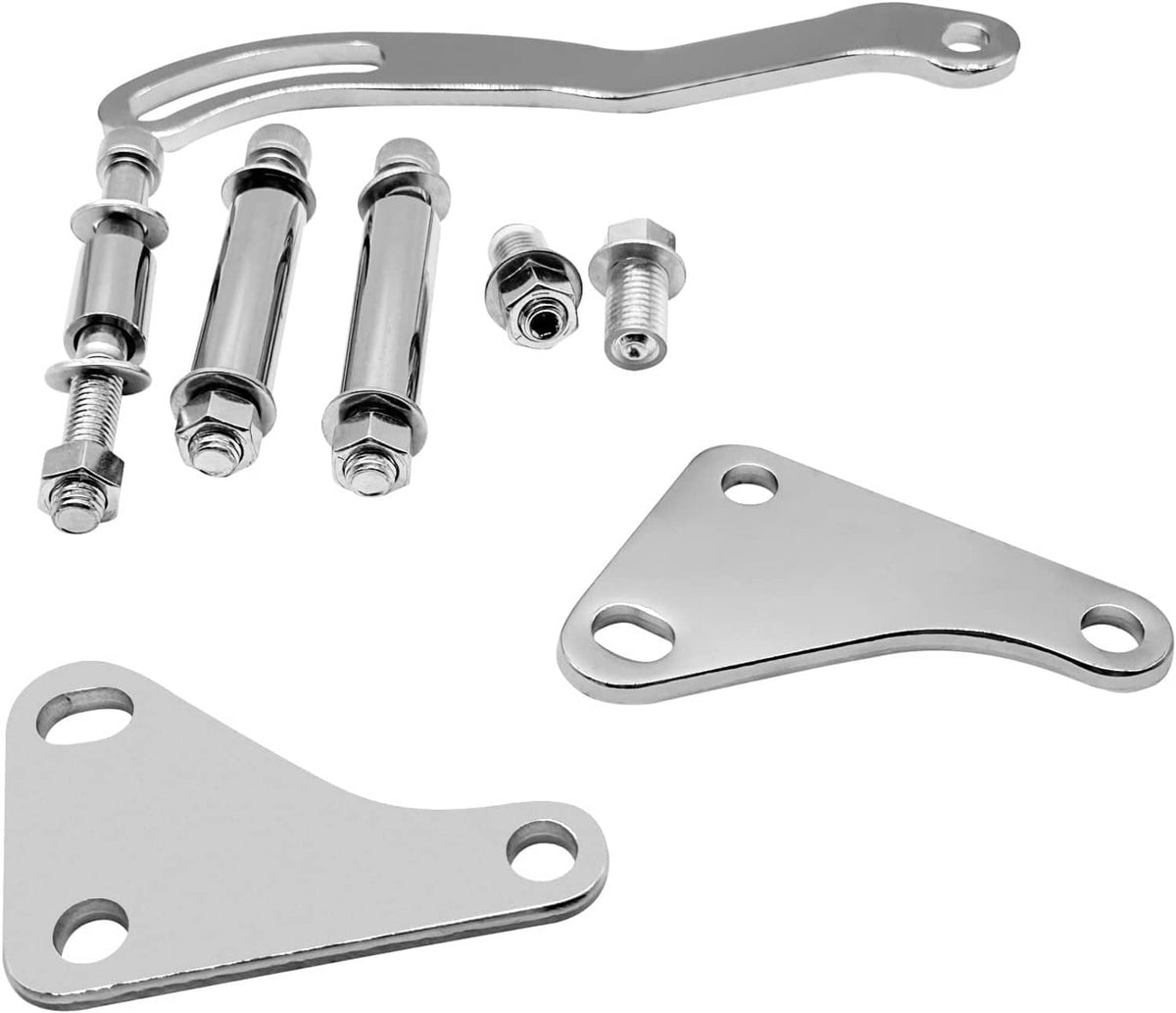 Solidspare New Chrome Power Steering Pump w/ Bracket & Pulley Kit For SBC Chevy 350 305