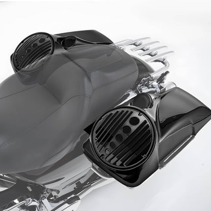 Solidspare Black 8" Speaker Lids w/ Tweeter port ABS Fits For Harley 1994-2013 Touring FL