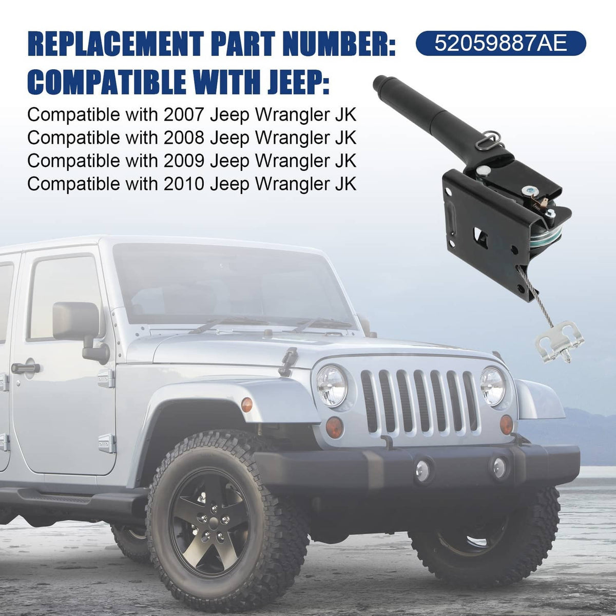 Solidspare Emergency Parking Brake Handle Lever 52059887AE For 2007-2010 Jeep Wrangler JK