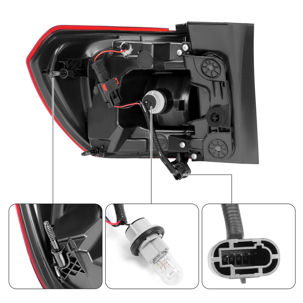 Solid Spare For 2017 2018 2019 GMC Acadia LED Tail Light Assembly Outer Right Passenger Side