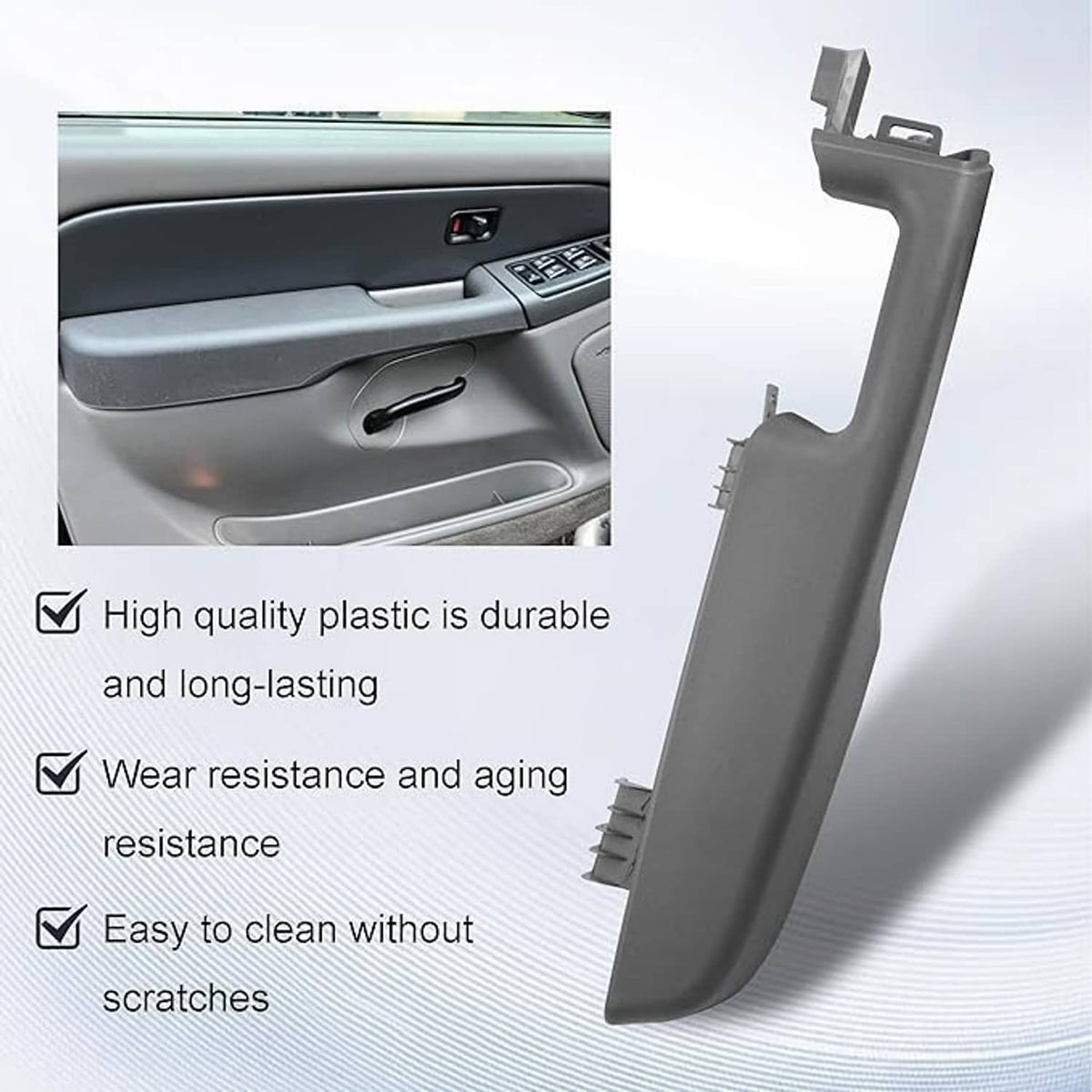 Solidspare Gray Left Side Front Door Armrest For 99-06 Chevrolet Silverado GMC Yukon