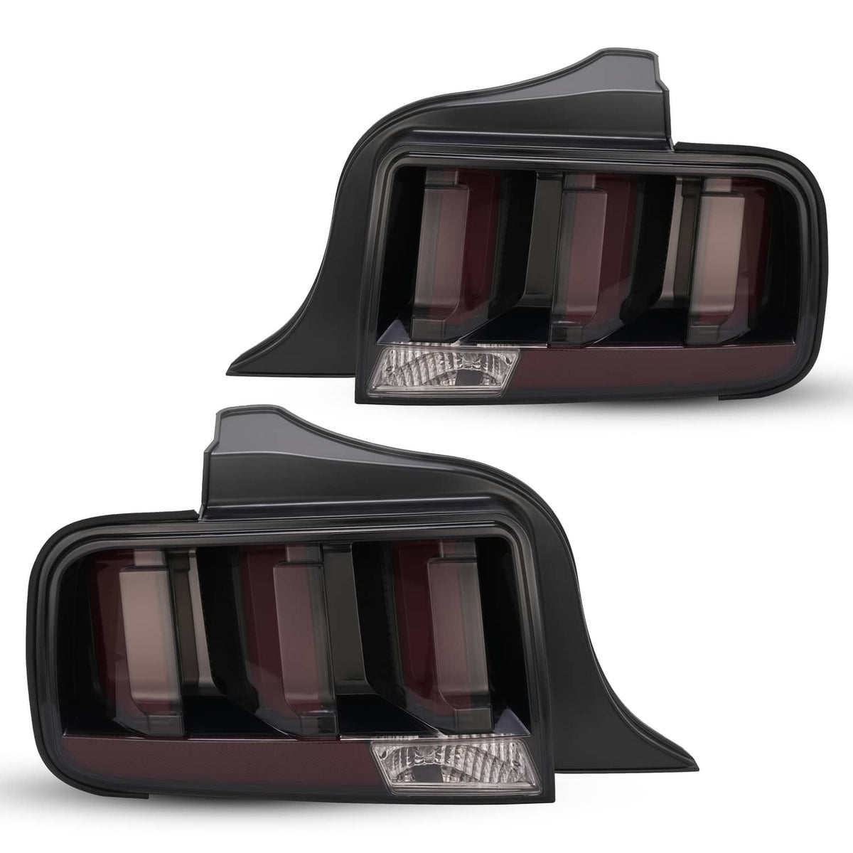 Solid Spare Pair LED Tube Signal Brake Lamps Smoked Tail Lights For 2005-2009 Ford Mustang