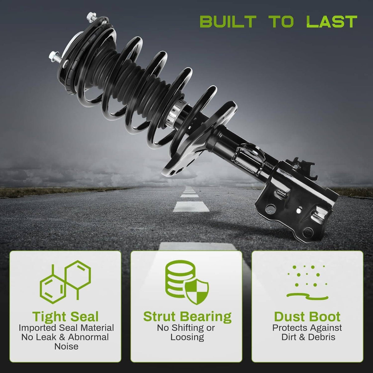 Solidspare Set Front Complete Struts Shocks & Coil Springs For 2010-2015 Toyota Prius 1.8L