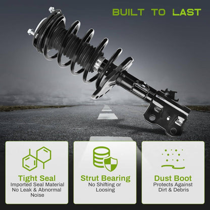 Solidspare Set Front Complete Struts Shocks & Coil Springs For 2010-2015 Toyota Prius 1.8L