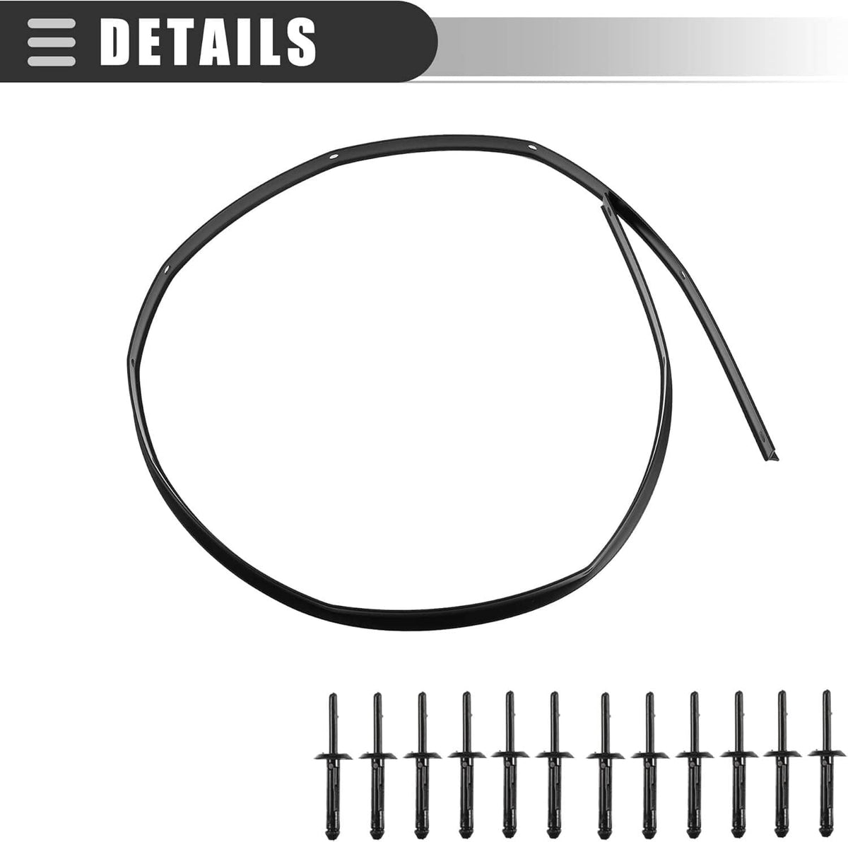 Solid Spare For 08-22 Hood Challenger Dodge to Nose Bumper Fascia Seal & Rivets 68051392AB