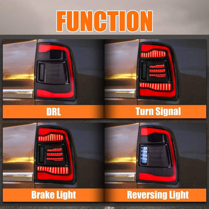 Solidspare 2x LED Tail Light For 2009-2018 Dodge Ram 1500 2500 3500 Rear Light Smoke Len
