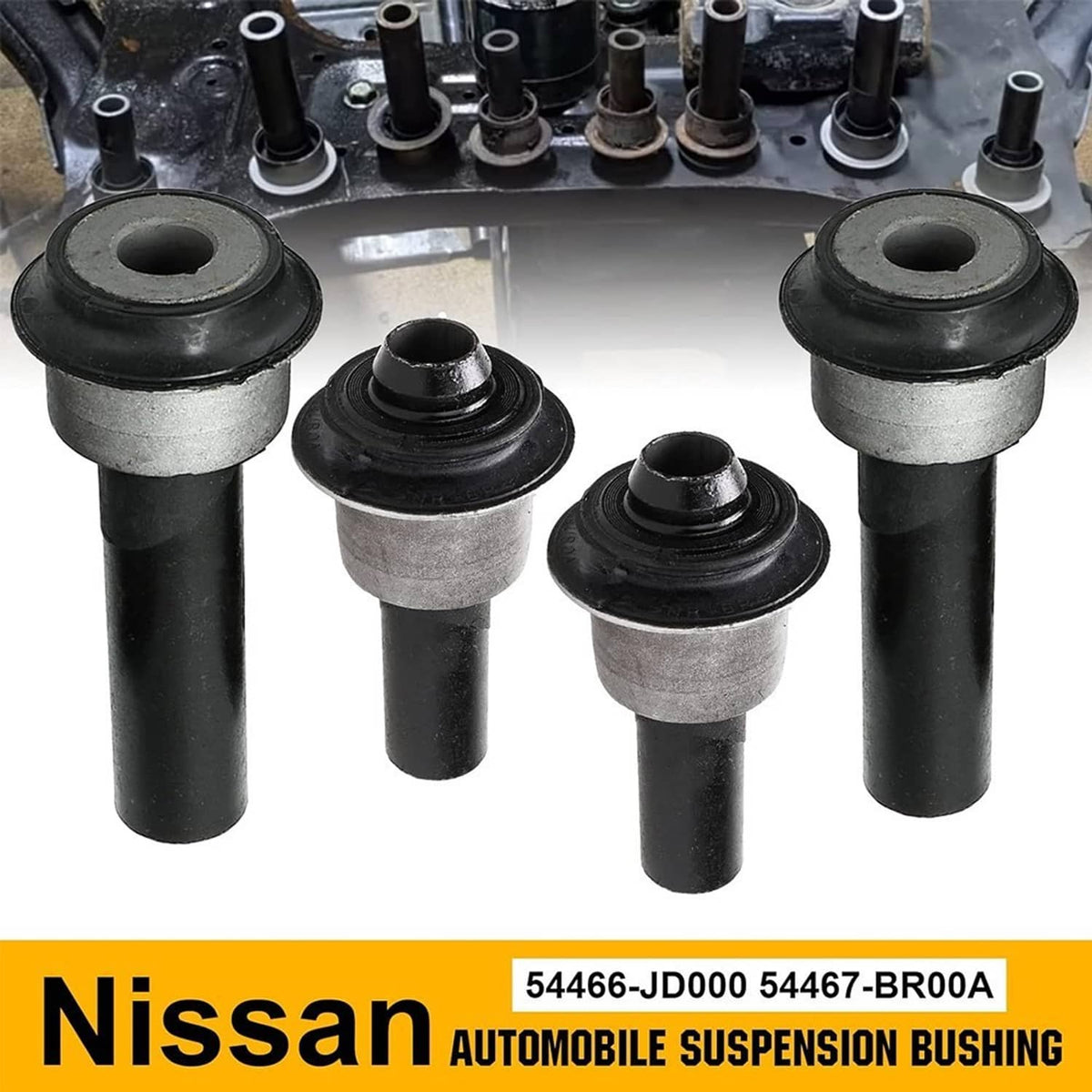 Solidspare 4x Rogue Front Subframe Crossmember Bushings Kit Durable For 2008-2015 Nissan