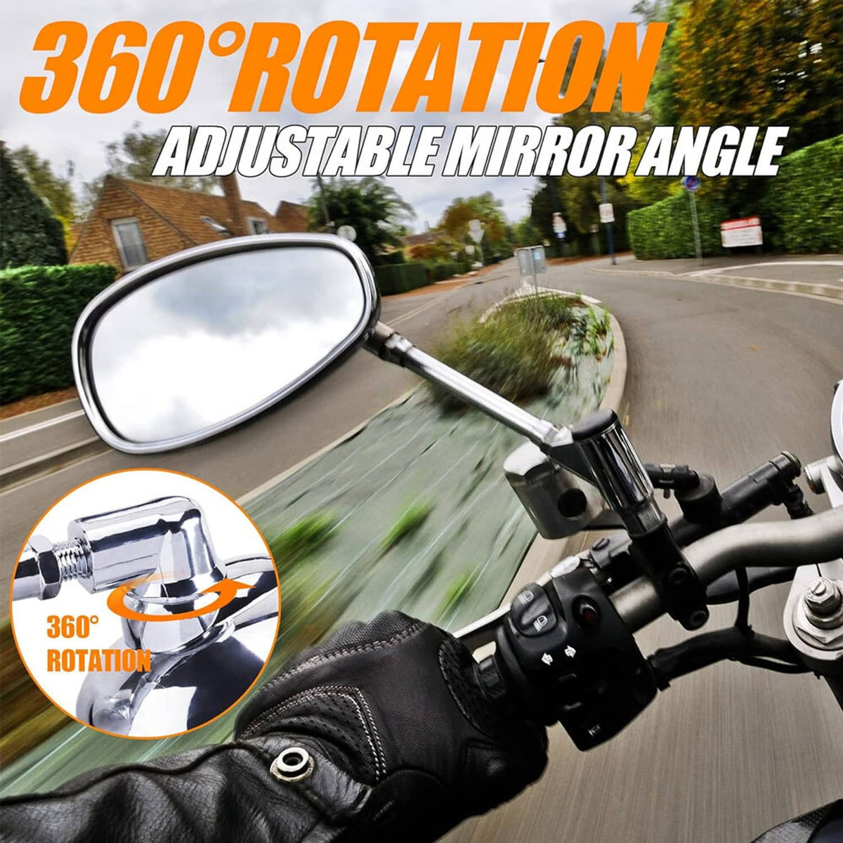Solidspare Motorcycle Rear View Mirrors 10mm Chrome For Honda VTX1300C Valkyrie 1500 1800