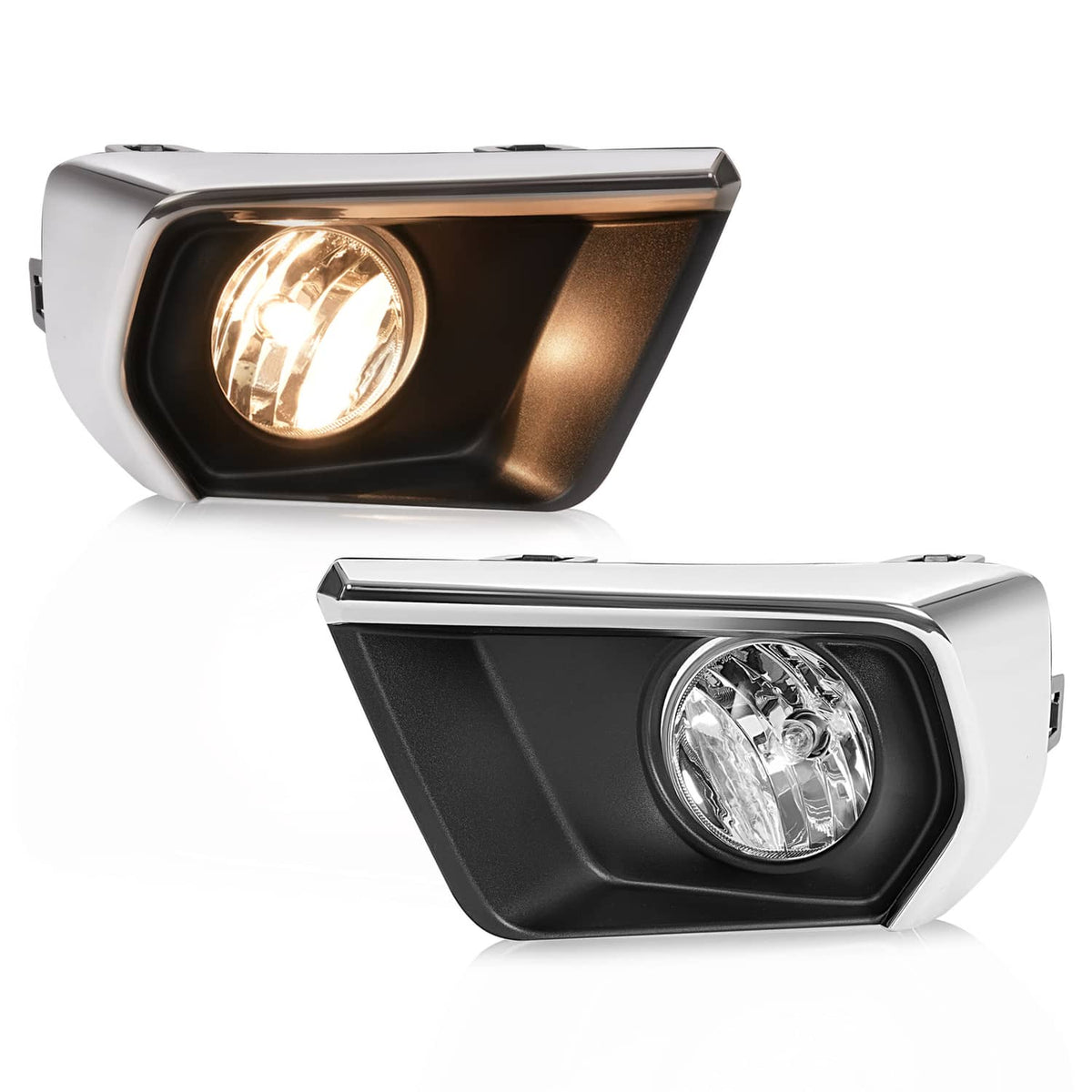 Solid Spare For Chevrolet Colorado 2021-2022 Clear Fog Lights w/ Chrome Bezel Wires Switch