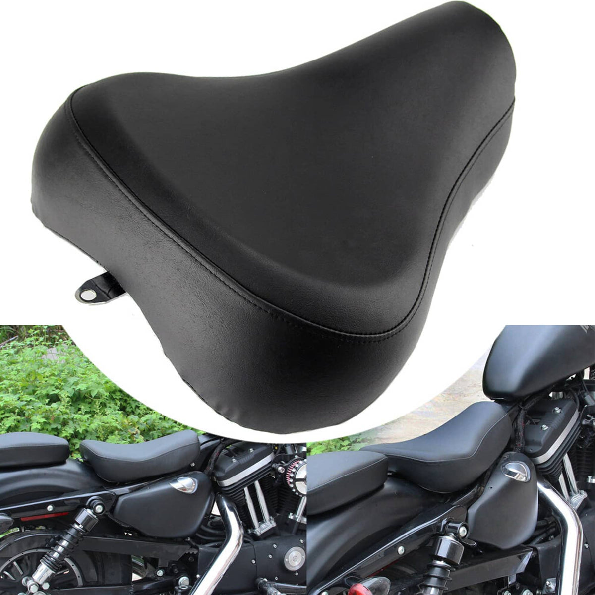 Solidspare Smooth Driver Rider Solo Seat For Harley Sportster XL 1200 883 1983-2003 2000
