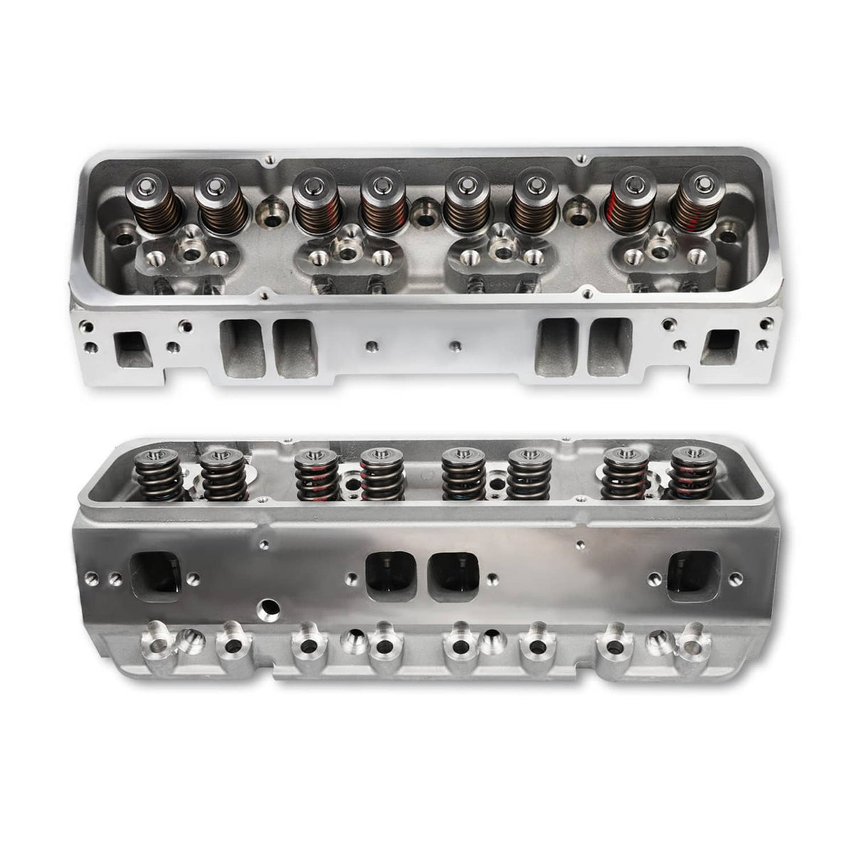 Solidspare 2x Aluminum Cylinder Heads Fit For SBC Chevy 350 190cc 64cc 2.02/1.60 Angle New
