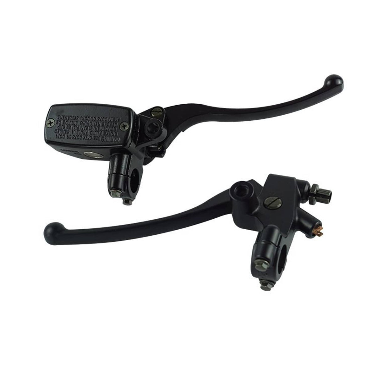 Solidspare 7/8" Motorcycle Handlebar Hydraulic Brake Master Cylinder & Clutch Lever (BLACK)