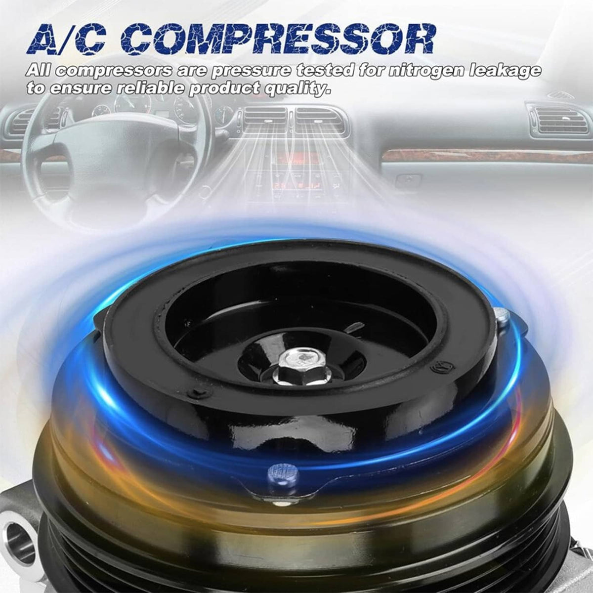 Solidspare New AC Compressor w/ Clutch For Chevrolet GMC Silverado Sierra Express Cadillac