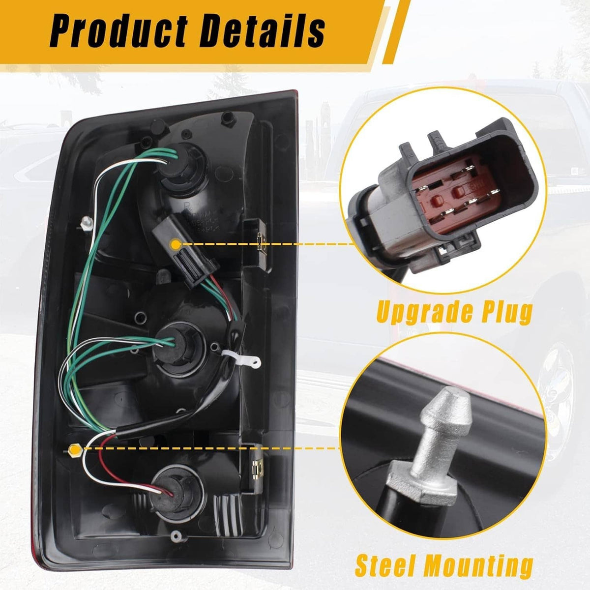 Solidspare 2PCS Tail Lights w/Circuit Board For 2002-2006 Dodge Ram 1500 2500 3500 Pickup