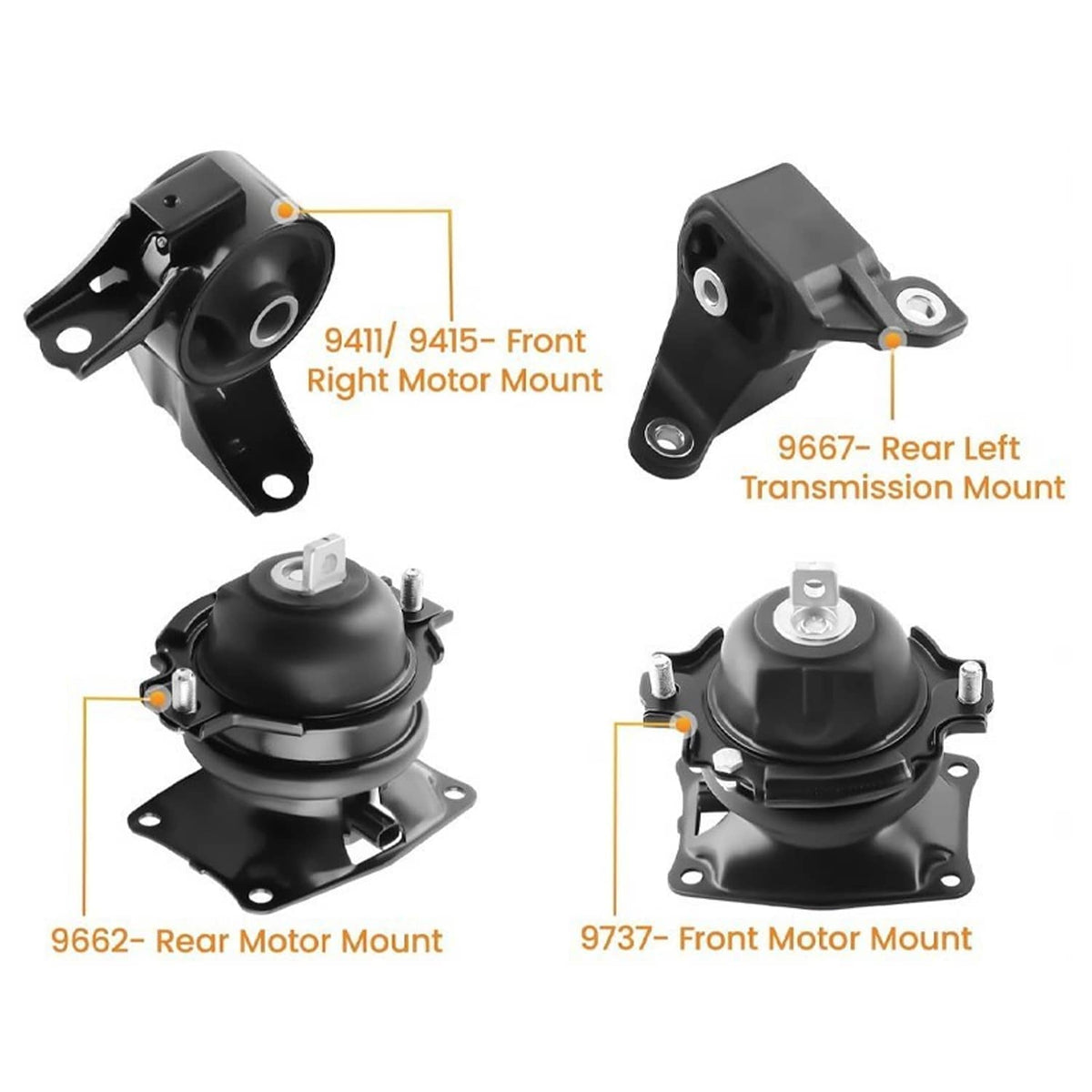 Solidspare 4Pcs Motor & Trans Mount for 2011-2017 Honda Odyssey 3.5L V6 A4575EL 50850STXA04