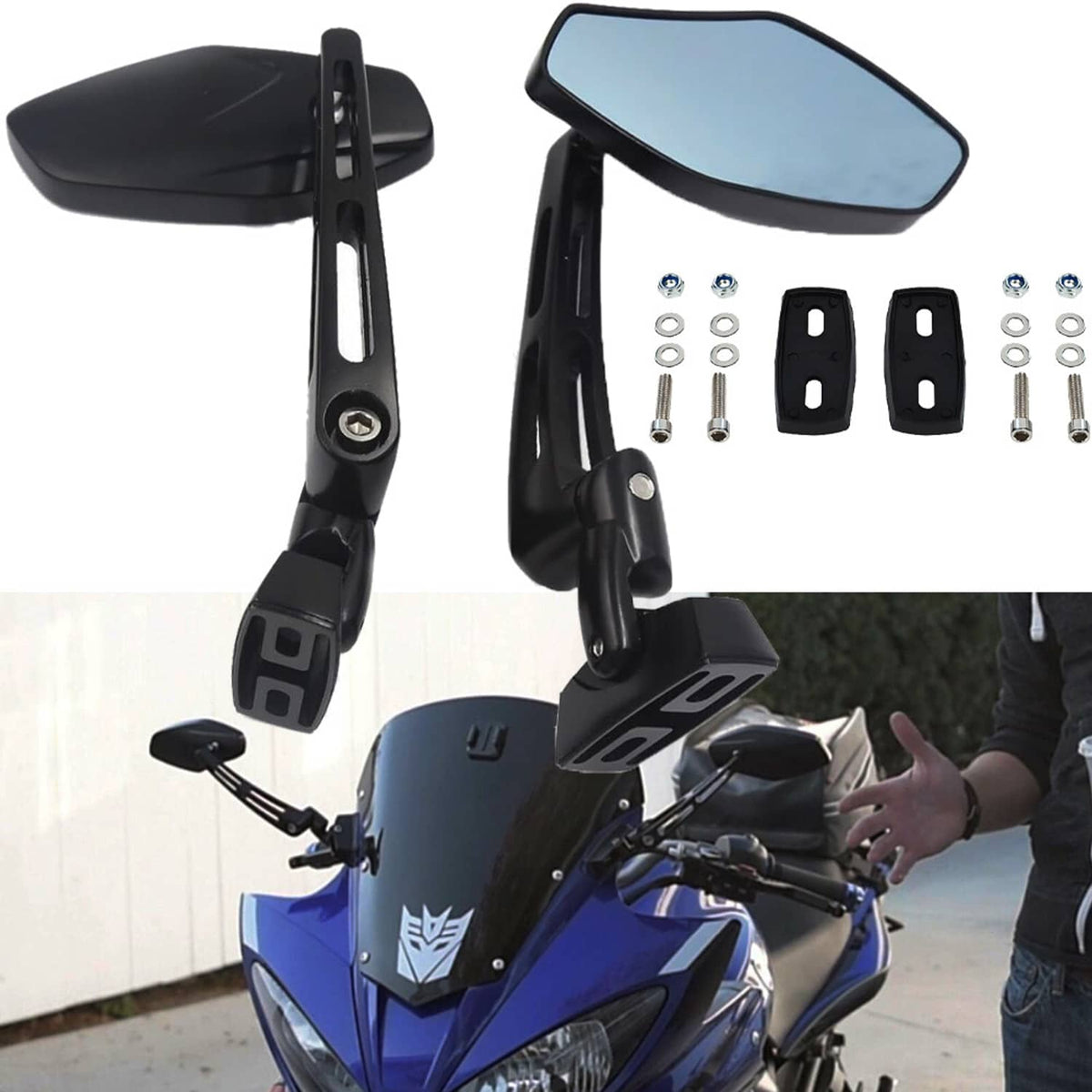 Solidspare Pair Rearview Side Racing Mirrors For Suzuki GSX1300R Hayabusa 1999-2023 2020