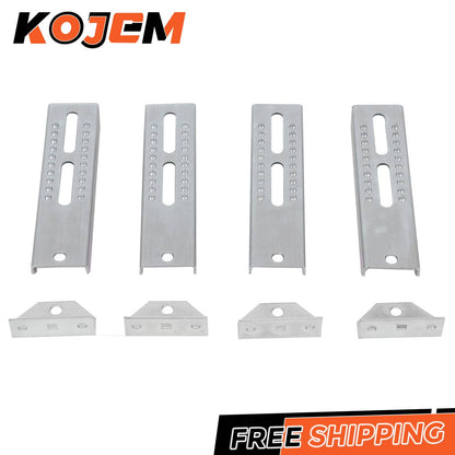 Solidspare (4)10" Boat Trailer Swivel Top Bunk Board Bracket Bolster Adjustable Bracket Kit