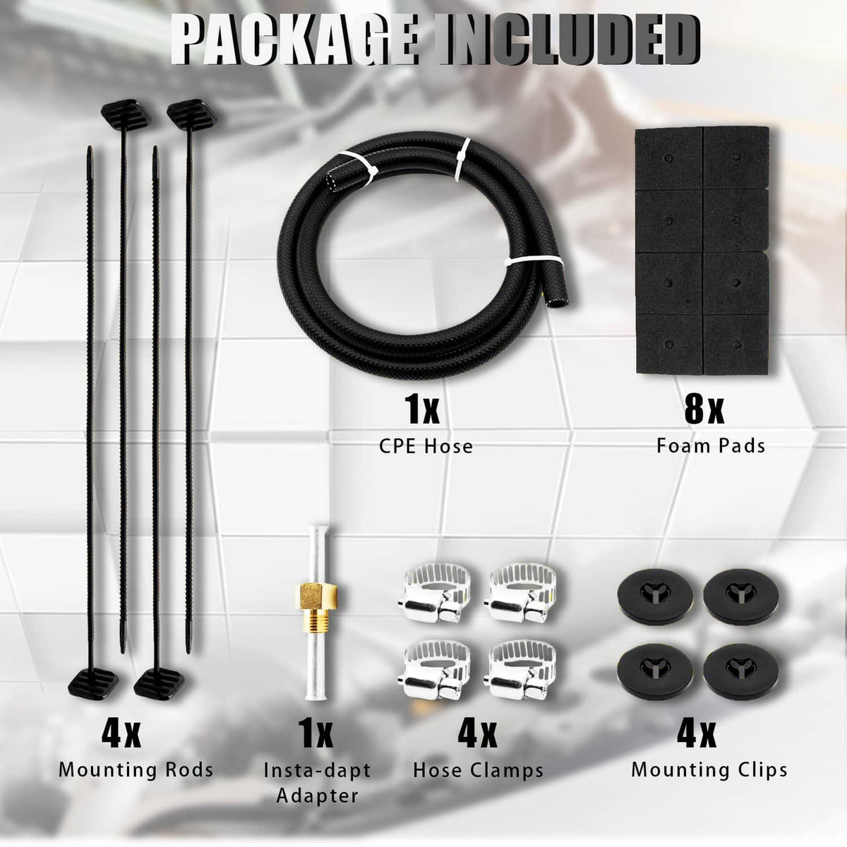 Solidspare Universal 8 Rows Aluminum Remote Transmission Oil Cooler Radiator Converter Set