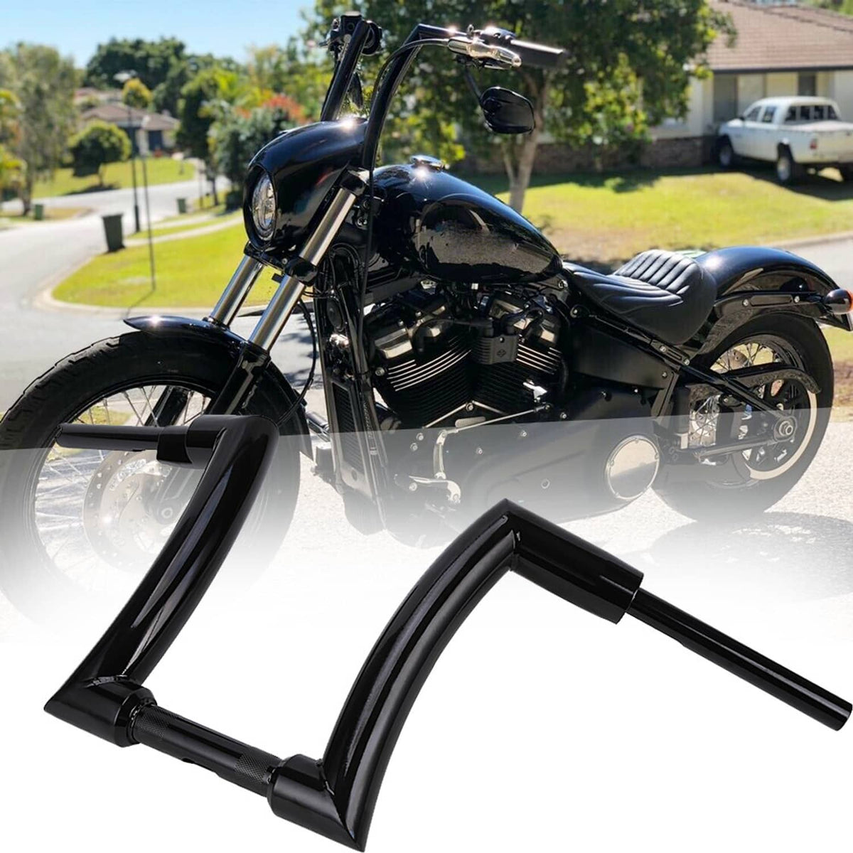 Solidspare 12" Rise 2" Ape Hanger Handlebar For Harley Dyna Softail Sportster XL 883 1200