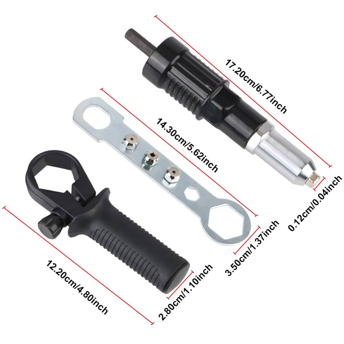 Solid Spare Professional Electric Rivet Nut Gun Adaptor Insert Cordless Power Drill Tool US