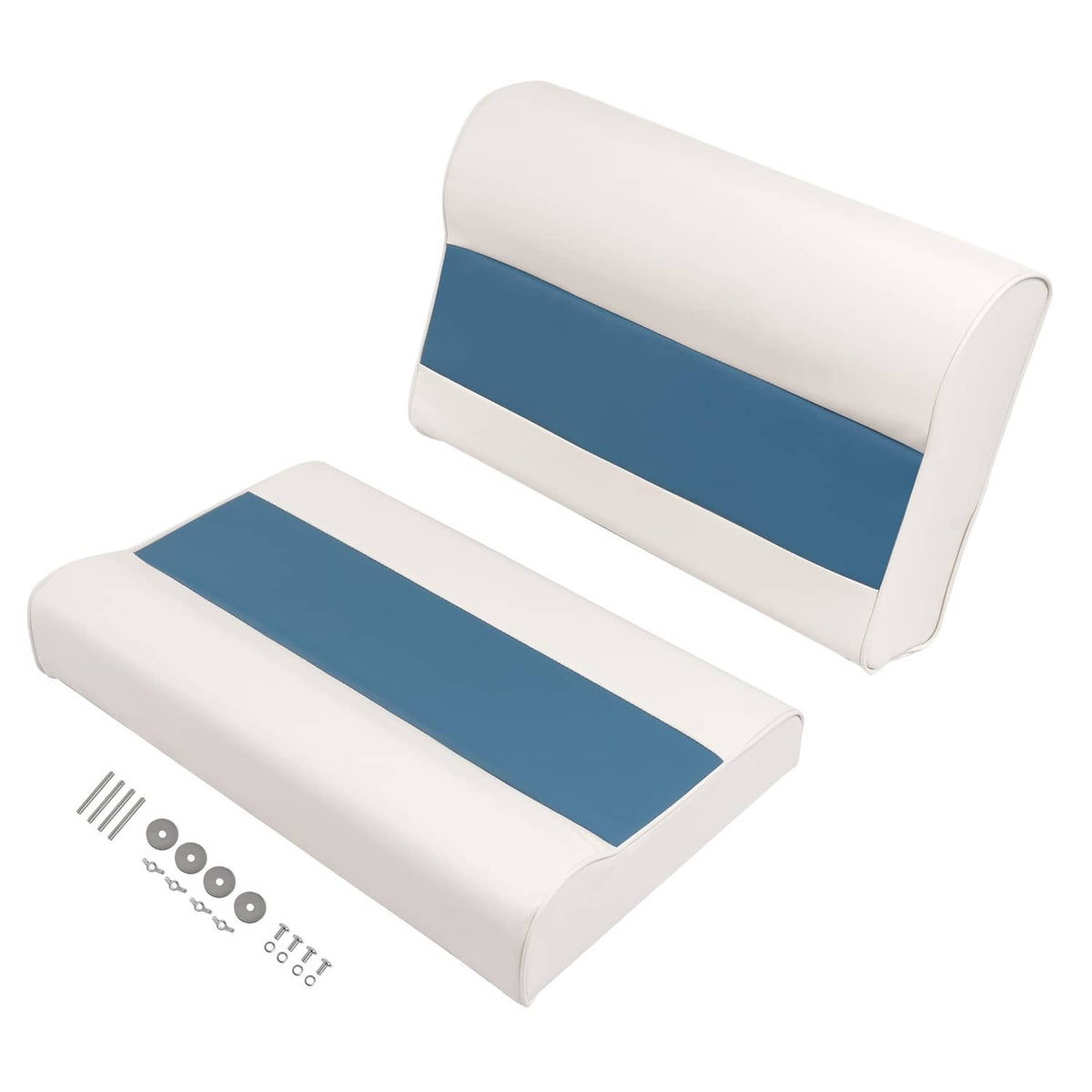 Solidspare #8WD95-1B-204 28" Pontoon Bench Seat Cushion Set Navy/White/Blue