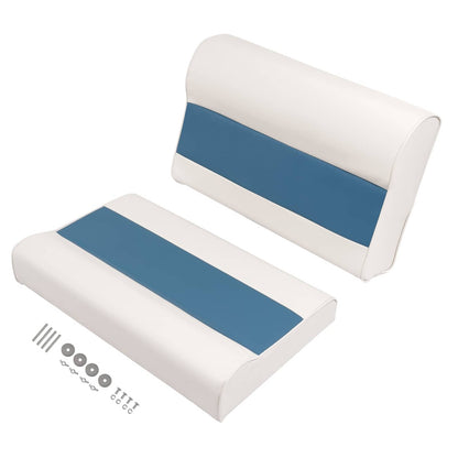 Solidspare #8WD95-1B-204 28" Pontoon Bench Seat Cushion Set Navy/White/Blue